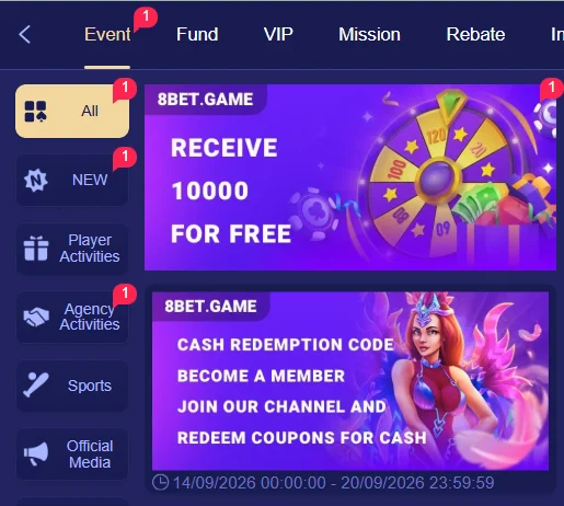 8bet official rewards with screenshot prove