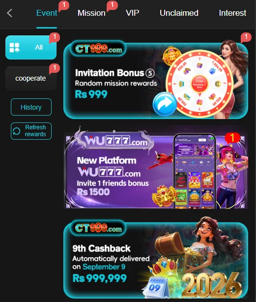 ct999 game rewards or bonuses overview for new users with proof of screenshot