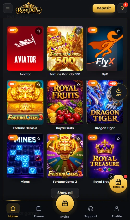 royal x pkr game official dashboard with screenshot proof